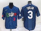 Los Angeles Dodgers3 Chris Taylor Number Navy Blue Pinstripe 2020 World Series Cool Base Nike Jersey,baseball caps,new era cap wholesale,wholesale hats